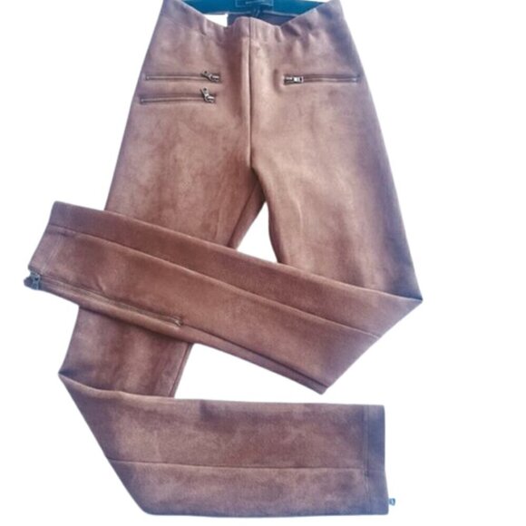 BCBG Maxazria Moris Faux Suede Pants - Light Mocha Brown, Size XS (23x29) - Picture 1 of 8